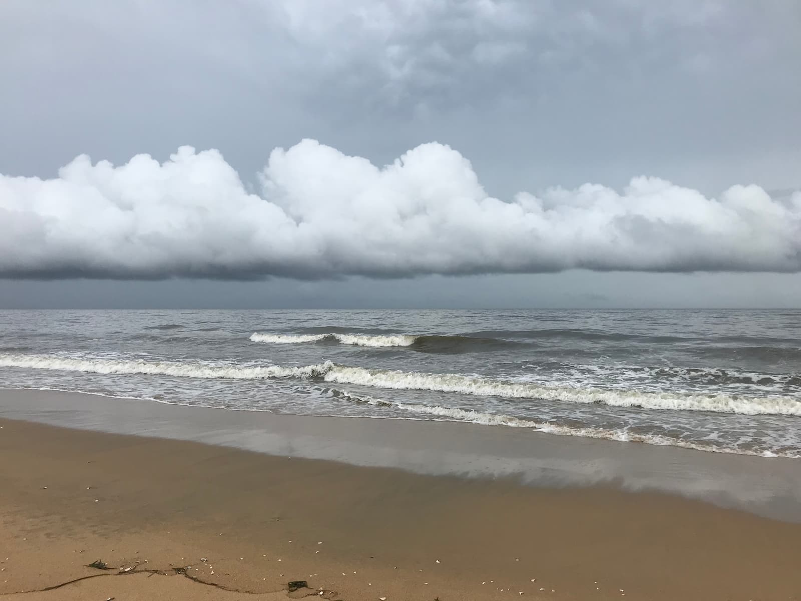 台風の影響で大荒れの海