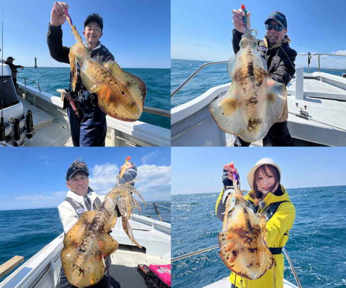 三重県志摩沖で大型のアオリイカを釣る、春のティップランエギング