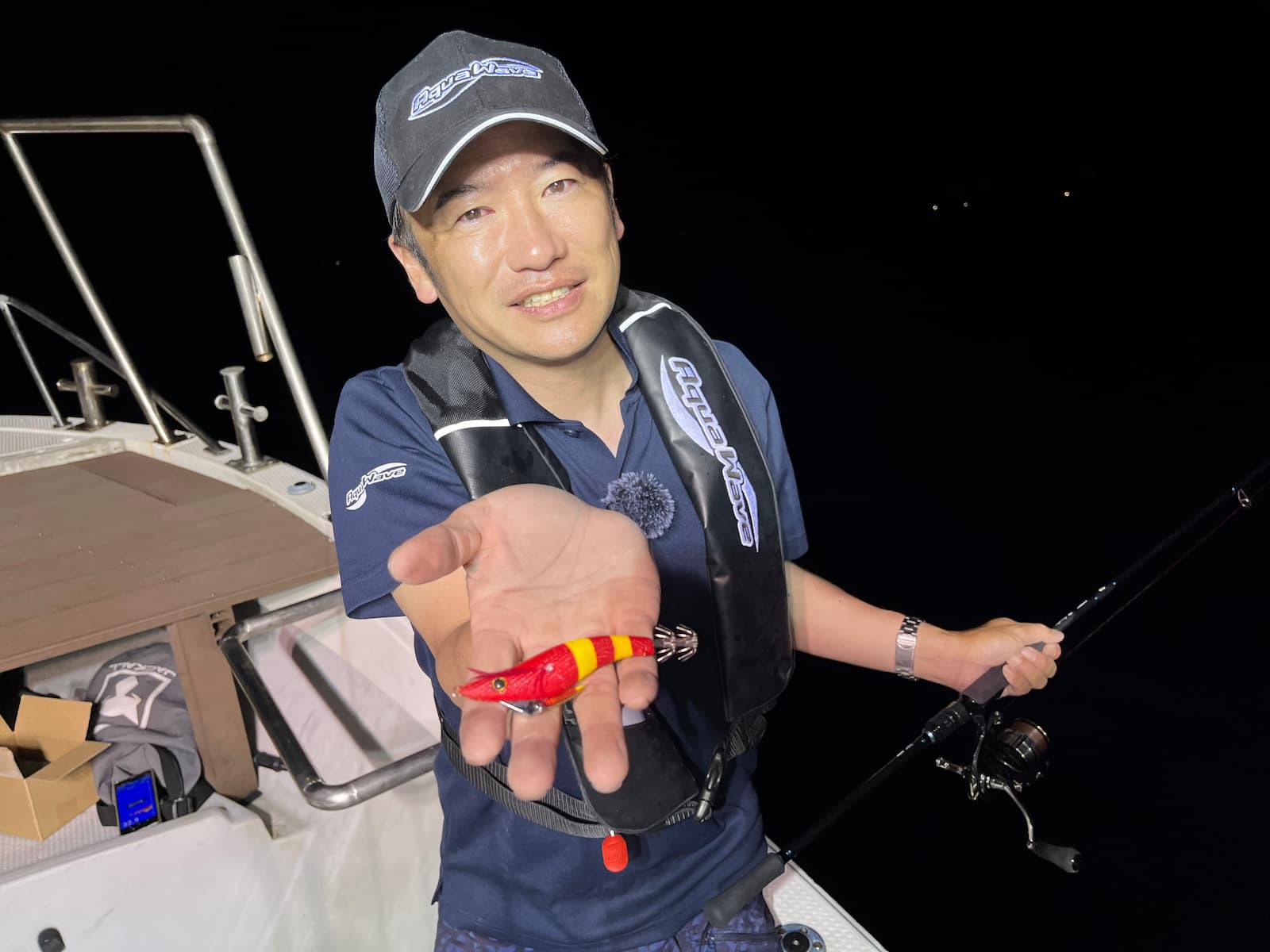 タックルをオモリグに変更した桑原さん